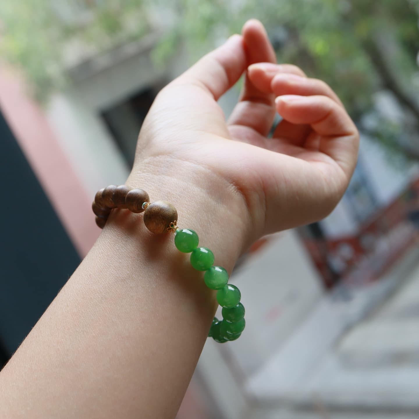 Hetian Jade with Natural Xiu Beaded Bracelet - HT-HS-0014-5