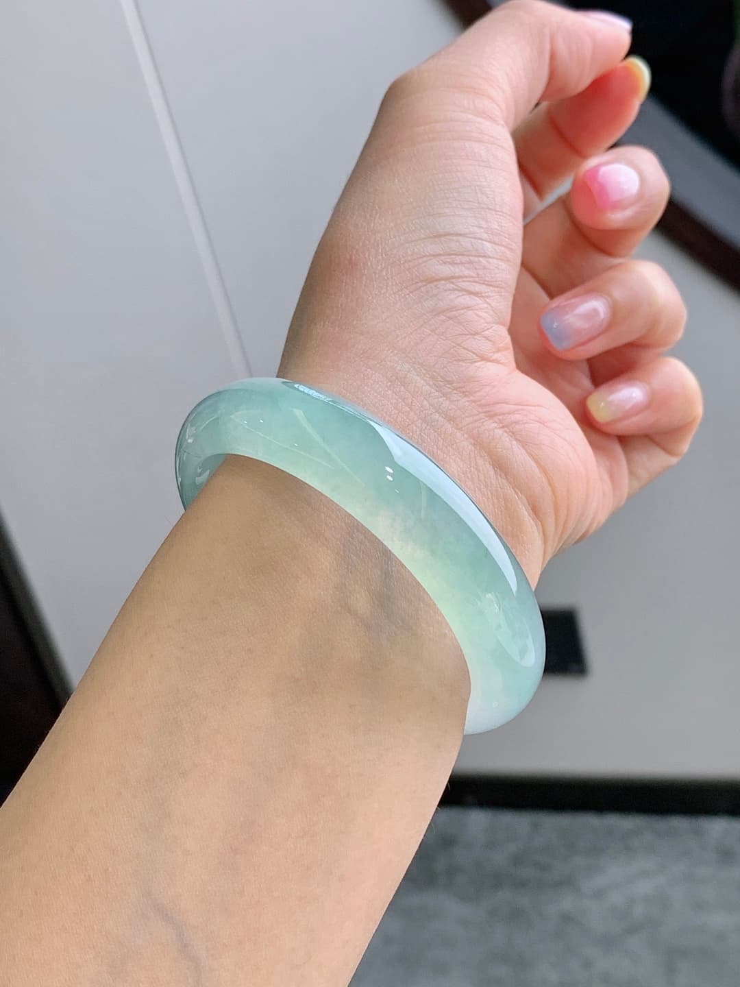 Apple Green Jadeite Bangle - JD-BR-0002-5