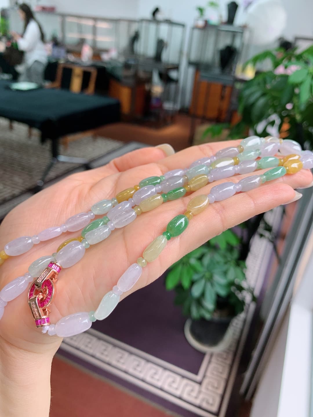 Green Jadeite Hoop Earrings - JD-ER-0008-3