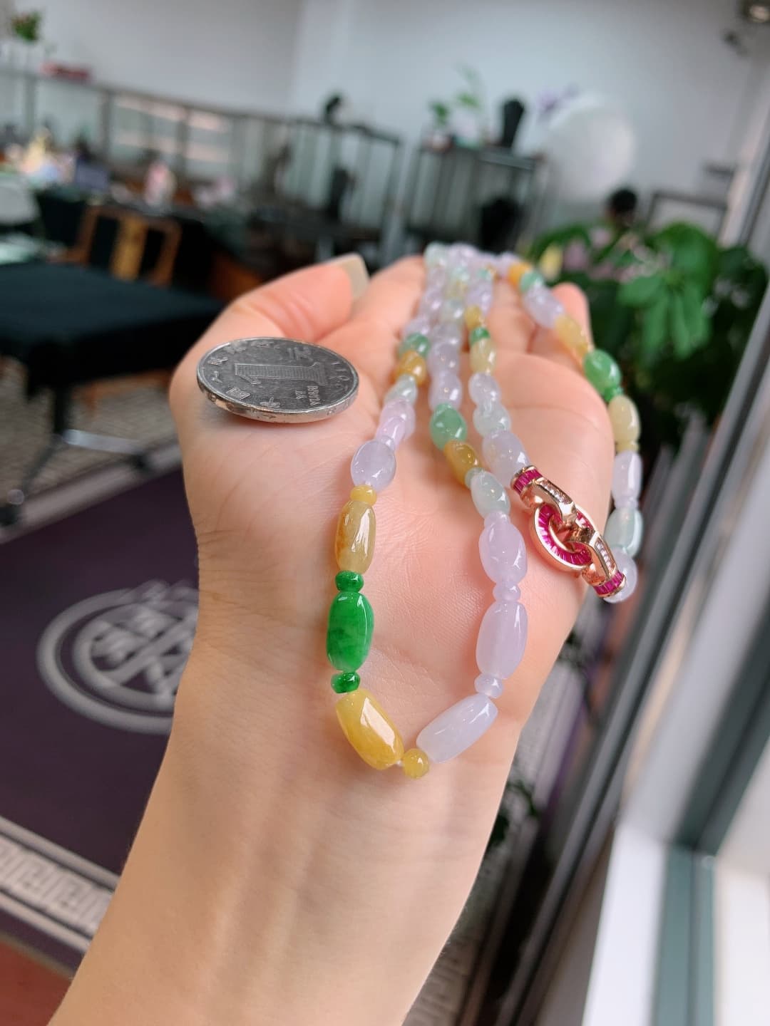 Green Jadeite Hoop Earrings - JD-ER-0008-4