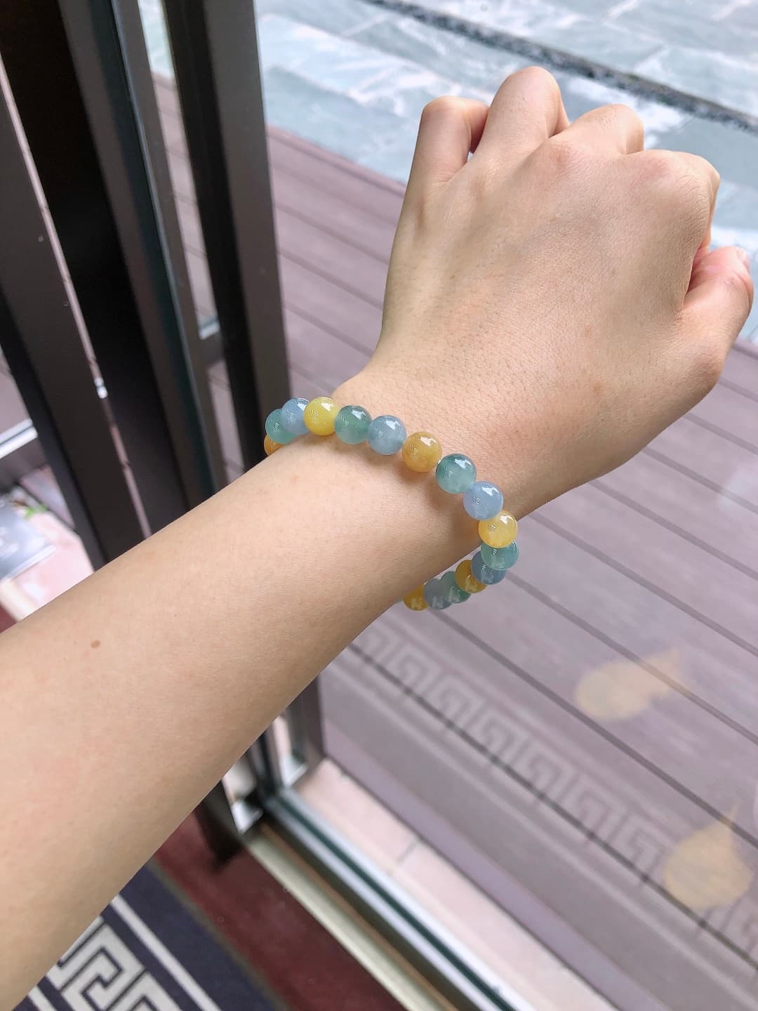 Icy White Jadeite Beaded Bracelet - JD-HS-0006-6
